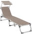 Songmics Sonnenliege klappbar 193 x 55 x 31 cm taupe