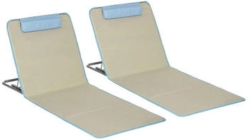 Outsunny Strandmatratze 124 x 53 x 35-45 cm Beige+Hellblau