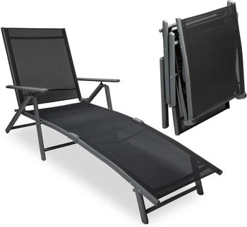 sunnypillow Sonnenliege klappbar anthrazit