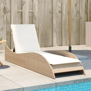 vidaXL Sonnenliege Gartenliege mit Auflagen Relaxliege Doppelliege Verstellbare Rückenlehne Gartenmöbel Strandliege Stahlrahmen Schwarz Poly Rattan (368287)