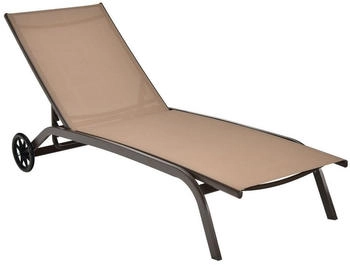 Costway Sonnenliege mit Rollen Braun