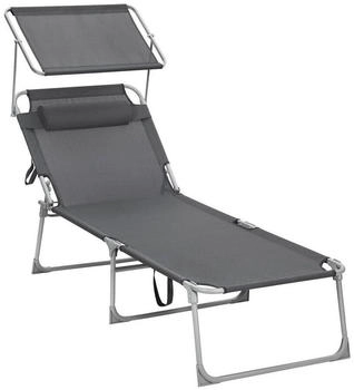 Songmics Liegestuhl 200x71x38cm Anthrazit