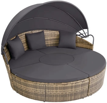 TecTake Rattan Sonneninsel Santorin widerstandsf&auml;hig UV-best&auml;ndig (406106)