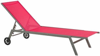 Beliani Gartenliege Rot Metall 64x96x198 cm (800000529454)