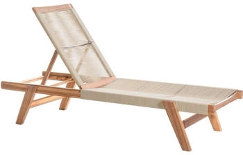 Beliani Gartenliege Beige Hellbraun Holz 64x35x190 cm (800000941830)