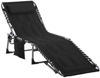 Outsunny Gartenliege Schwarz Metall 57x30x188 cm (800000964951)