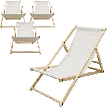 ECD Germany Strandliege Beige Holz 52x83x117 cm (800000682653)