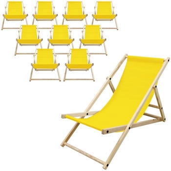 ECD Germany Strandliege Gelb Holz 52x83x117 cm (800000682783)