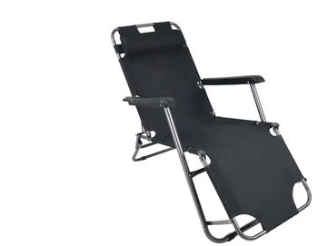 VCM Gartenliege Sonnenliege Liegestuhl Gartenstuhl Camping Maltosa Schwarz
