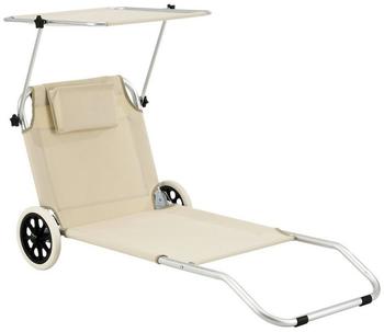en.casa Sonnenliege Beige Metall 150x60x52.5 cm (800000537118)