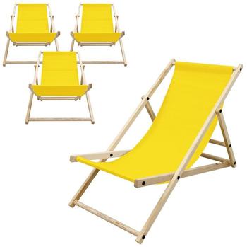 ECD Germany Strandliege Gelb Holz 52x83x117 cm (800000682665)