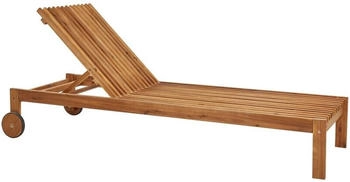 Beliani Gartenliege Hellbraun Holz 65x91x196 cm (800000941965)