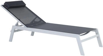 Beliani Relaxliege Schwarz Aluminium Polyester Kissen (800000529402)