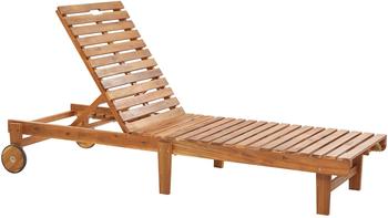 Beliani Gartenliege Akazienholz Heller Holzfarbton klappbar verstellbar Pietralunga (394547)