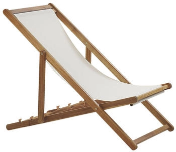 Beliani Gartenliege Hellbraun Creme Textil 54x70x97 cm (800000524332)