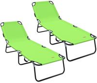 vidaXL Klappbare Sonnenliege 2 pcs Gr&uuml;n 188 x 57 x 86,5 cm Polyester