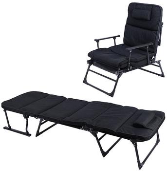 Linder Exclusiv Klappliege mit Polster und Kopfkissen schwarz (GM5000S)