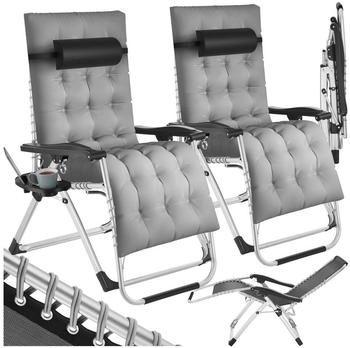 TecTake Sonnenliege Cloud klappbar 84 x 168 x 82,5 cm mit Ablagetisch (406113)