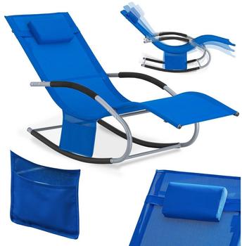 SoBuy Sonnenliege Blau Metall 63x83x150 cm (800000511449)