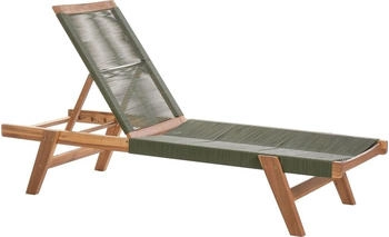 Beliani Gartenliege Grün Hellbraun Holz 64x35x190 cm (800000941820)