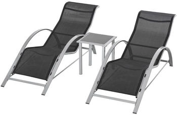Outsunny Gartenliege Schwarz Kunststoff 59x66x169 cm (800000805661)