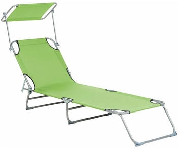 Beliani Strandliege Sonnendach Verstellbar Stahl/Polyester Grün (270978)