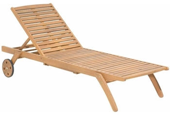 Beliani Gartenliege Akazienholz hellbraun rollbar Cesana (77288)