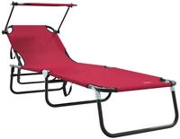 vidaXL Klappbare Sonnenliege Rot 190 x 57 x 81 cm Oxford