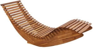Beliani Gartenliege Hellbraun Holz 60x90x176 cm Gartenmöbel (800000941153)