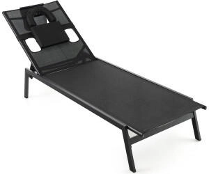 Costway Gartenliege 5-Fach verstellbar mit Kopfkissen