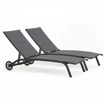 Oviala Sonnenliege Schwarz Metall Rechteckig 70x83x190 cm (800000612817)