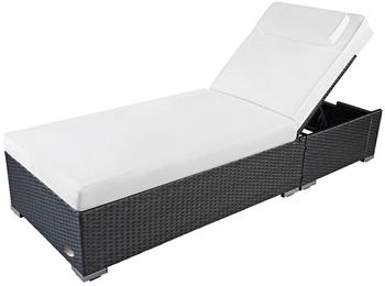 RS Trade Gartenliege Sonnenliege Palermo Silber/Grau mit Rollen