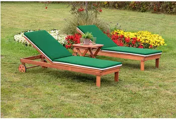 Merxx Gartenliege Aktionsliegen Set 3 St. 2 Liegen mit Auflage 1 Hocker