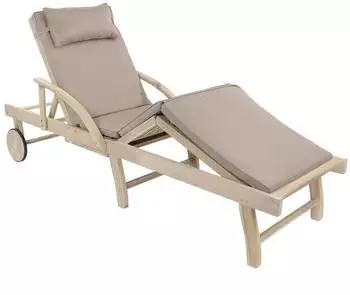 Green Spirit St. Tropez Gartenliege Akazien Holz mit Rollen verstellbar mit Seitenablage (GS-107796)