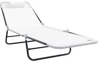 vidaXL Klappbare Sonnenliege Creme 182 x 55 x 85,5 cm Textilene