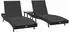 vidaXL Sonnenliege Schwarz (2 Stk.) 197 x 70 x 82 cm + Tisch