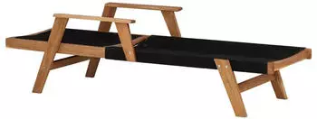 Gardenson Sonnenliege Little John ca. 73x200 cm Schwarz/Akazie 002615027401