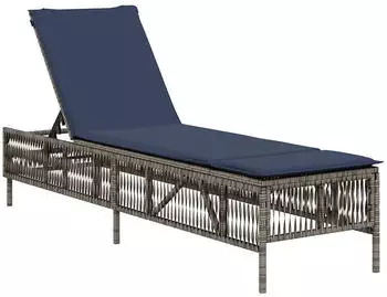 vidaXL Sonnenliege mit Kissen Grau (4002743)