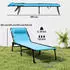 Outsunny Gartenliege mit 4-Fach verstellbare Rückenlehne Liegestuhl 1 St. Sonnenliege bis 120 kg belastbar für Garten Strand Pool Blau schwarz | blau