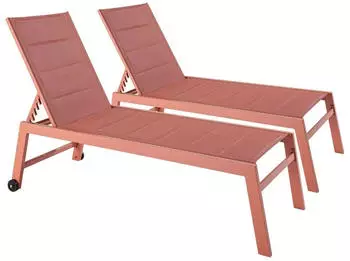Oviala Sonnenliege Rotbraun Metall Rechteckig 65x103x169 cm (800000612873)