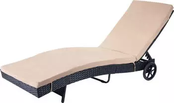 Mendler Sonnenliege HWC-D80 anthrazit/Kissen beige