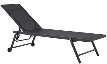 Beliani Sonnenliege Portofino mit Relaxfunktion Metall Schwarz (261440)