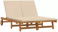 vidaXL Sonnenliege Braun 125 x 200 x 84 cm Massivholz Akazie