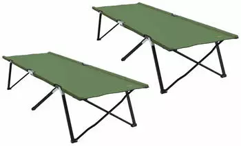 vidaXL Klapp-Sonnenliegen mit Tragetaschen 2 St&uuml;ck Armeegr&uuml;n (42003172)