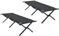 vidaXL Klapp Schlafbett f&uuml;rs Camping 2 pcs Schwarz 193 x 69 x 45 cm
