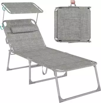 Songmics Sonnenliege Klappbar 71x200x38cm 150kg Verstellbare Rückenlehne (GCB022G01)