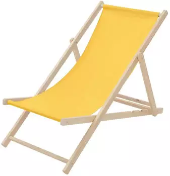 ECD Germany Liegestuhl klappbar Holz Gelb (490008044)