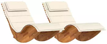 vidaXL Sonnenliege Set von 2 Creme (3329134)
