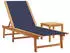 vidaXL Sonnenliege mit Tisch Blau Massivholz Akazie und Textilene (4008418)
