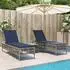 vidaXL Gartenliege Sonnenliegen 2 Stk. mit Tisch Poly Rattan 1 St. Grau